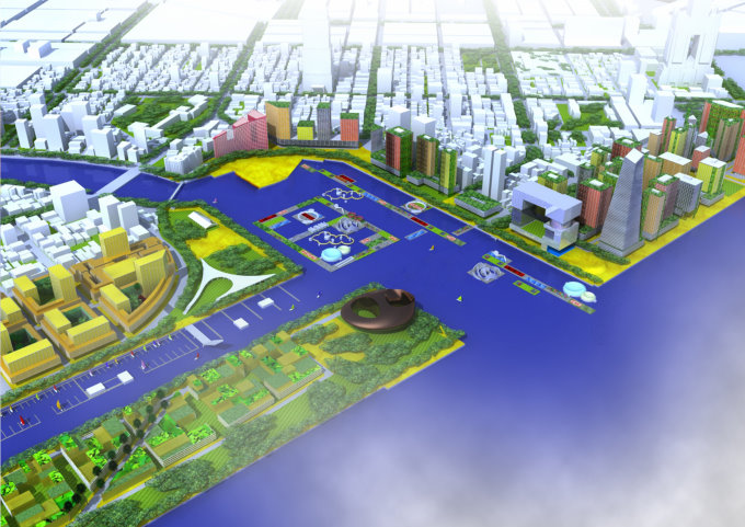 高雄舊港區水岸改造初步構想模擬圖