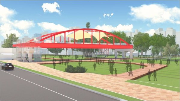 公園陸橋景觀平台改造模擬圖