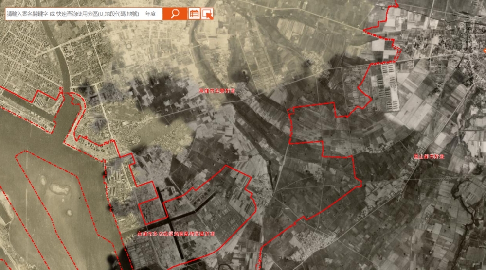圖03-36-37年歷史航照圖套疊現行都市計畫區範圍線