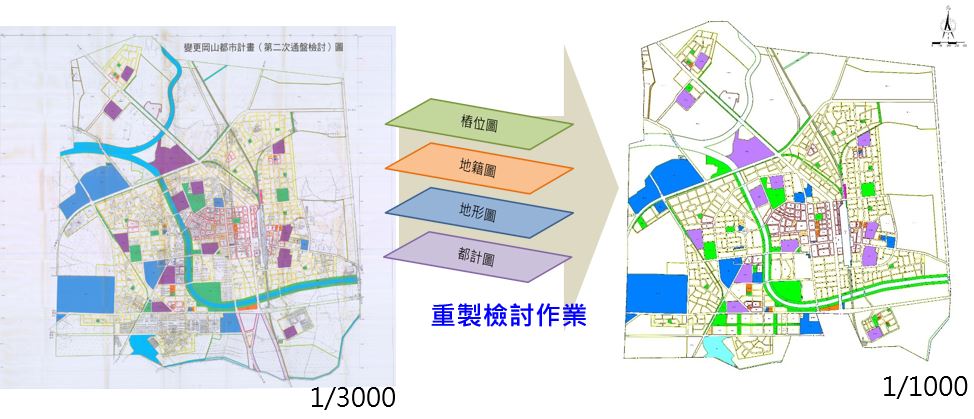 圖1__岡山都市計畫圖重製前後對照