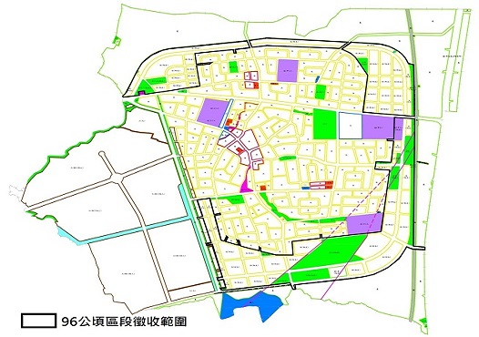 圖4-變更後大社都市計畫土地使用分區示意圖