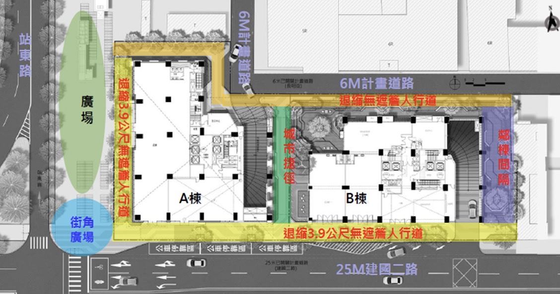 圖4、高雄客運都更案-退縮無遮簷人行道