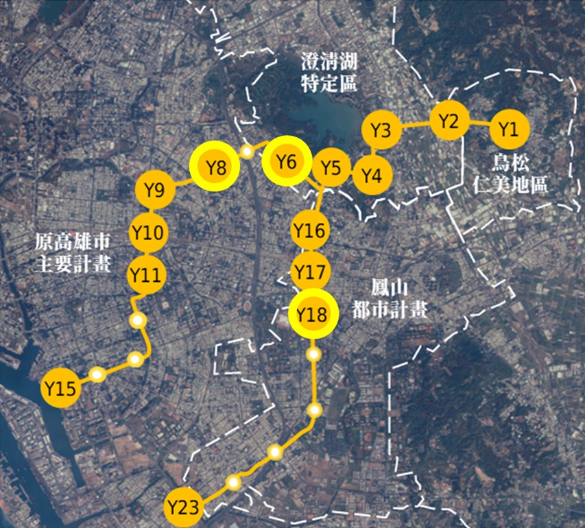 圖 1 捷運黃線位置圖