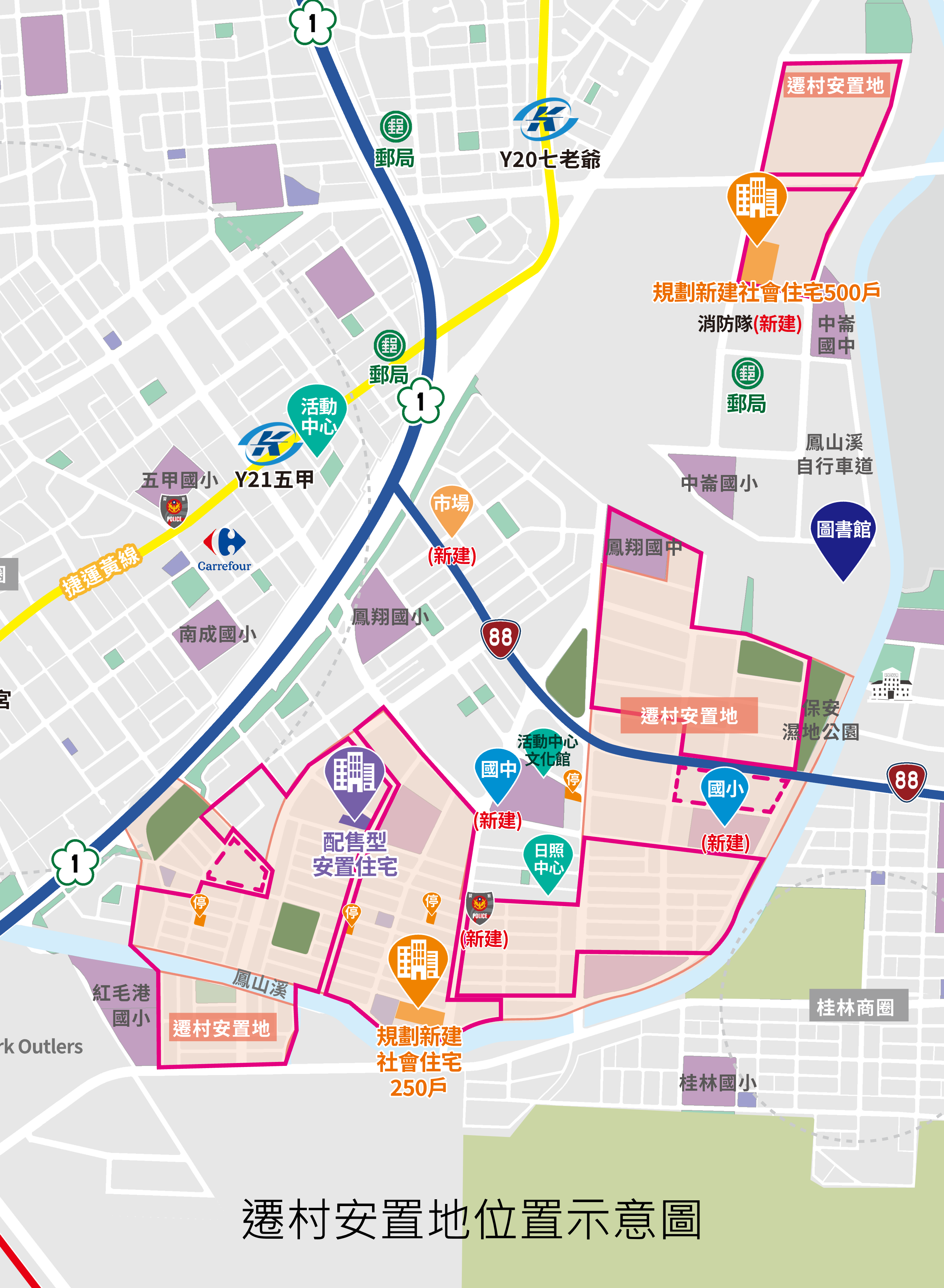 圖 1 遷村安置地位置示意圖