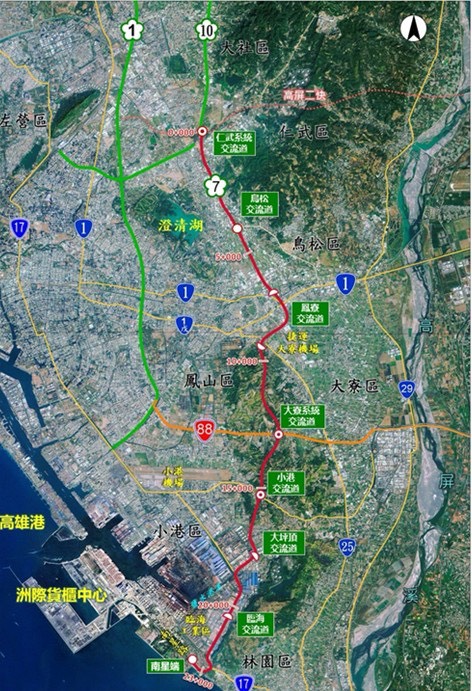 圖1、國道七號路線圖