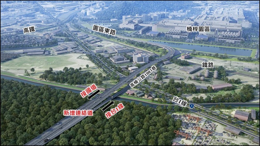 圖3、楠梓園區連外道路模擬圖