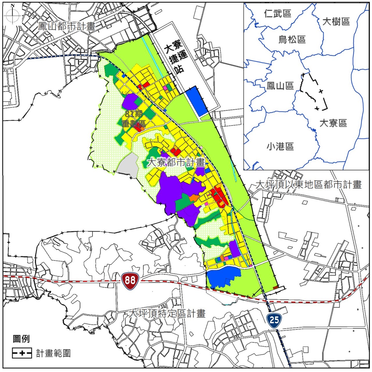圖1、大寮都市計畫區範圍示意圖