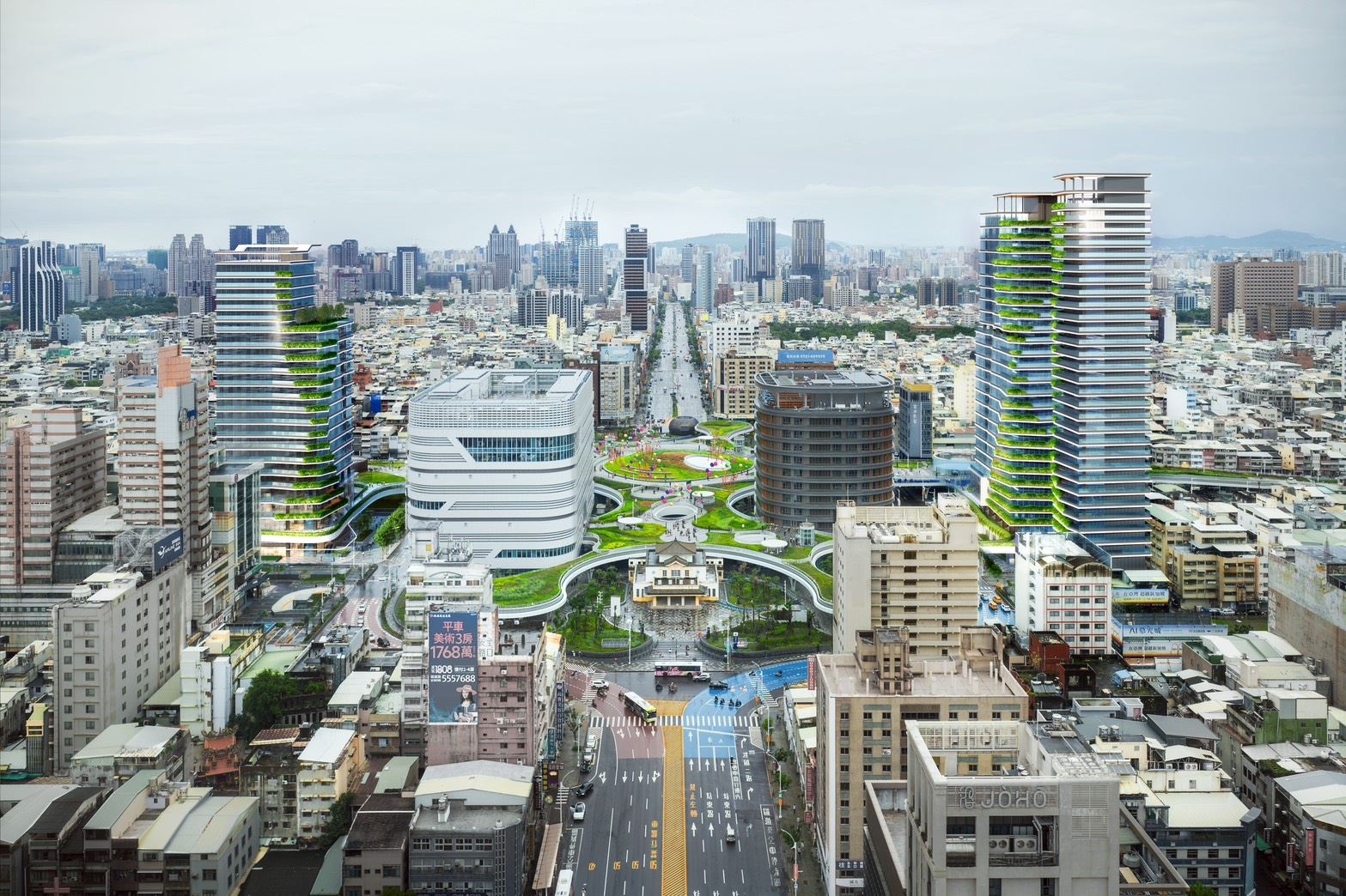 圖2 高雄車站專用區四、五及商四開發模擬圖1