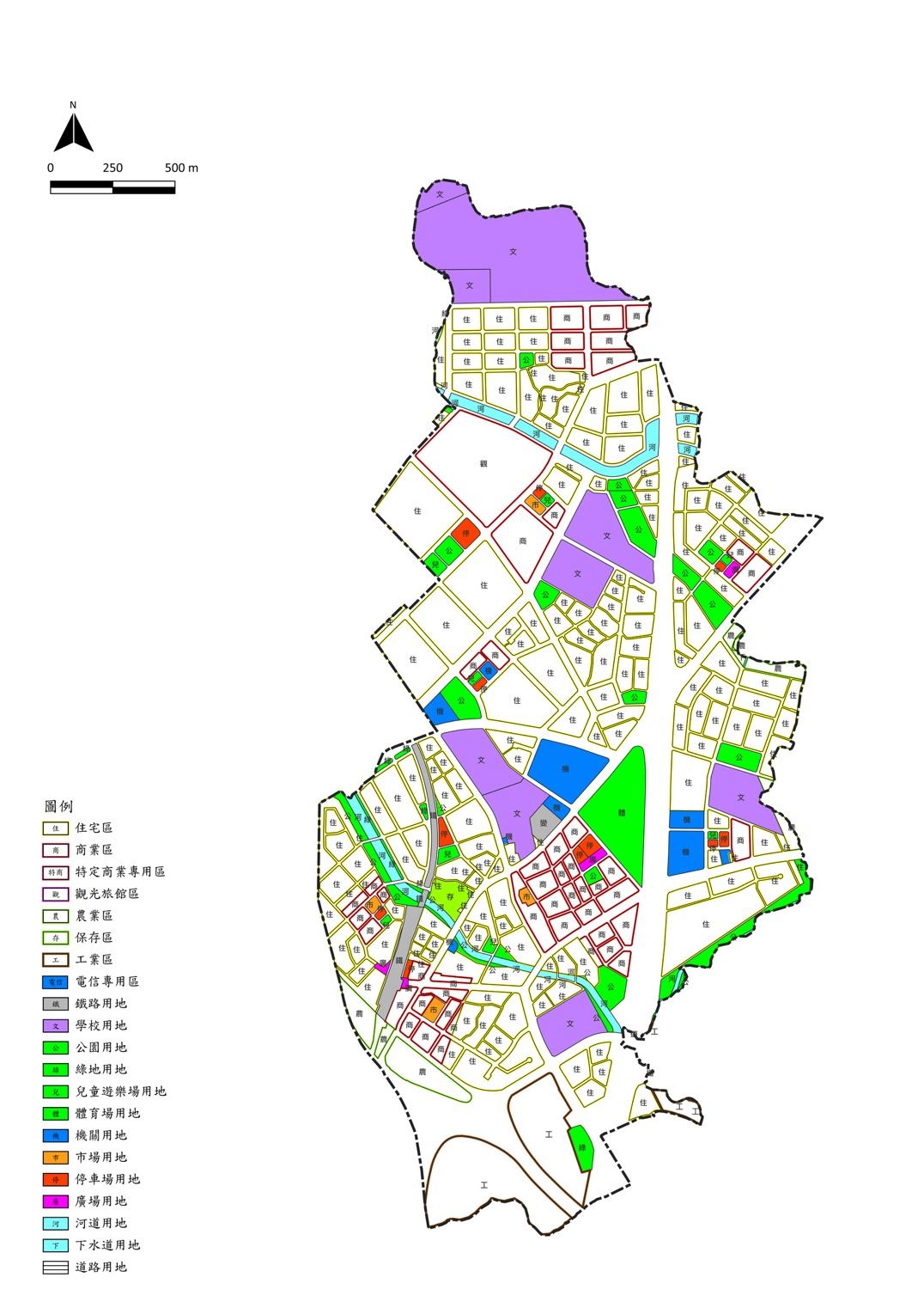 圖3 楠梓舊部落鄰近地區細部計畫土地使用分區示意圖