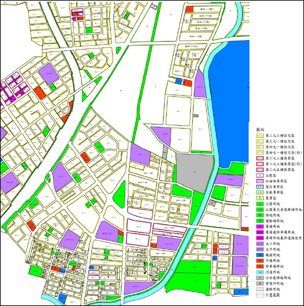 圖1、大林蒲遷村安置地鳳山都計區變更後示意圖