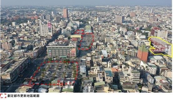 圖3、岡山城鎮中心劃定都市更新地區示意圖