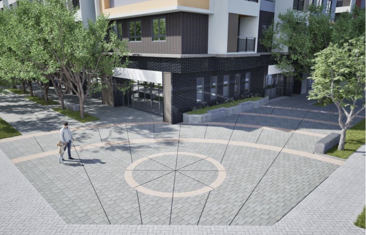 圖 1 勝利安居社會住宅街角廣場模擬示意圖