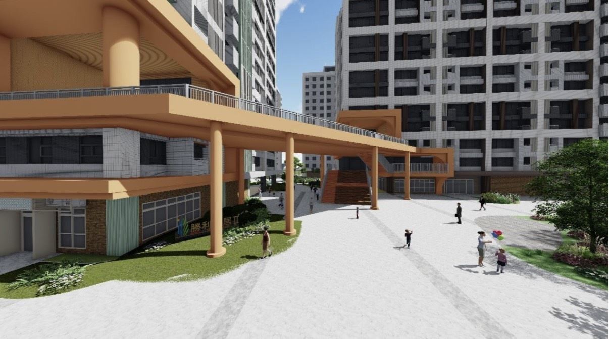 圖 2 勝利安居社會住宅風雨走廊模擬示意圖