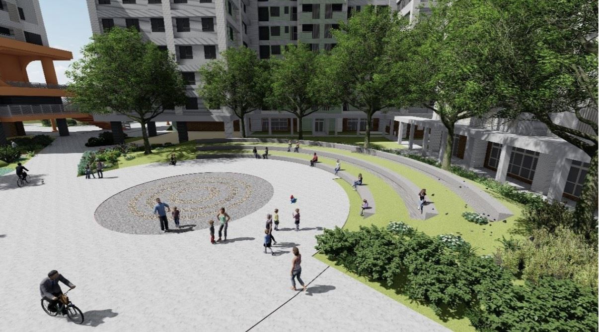 圖 5 勝利安居社會住宅休憩廣場模擬示意圖