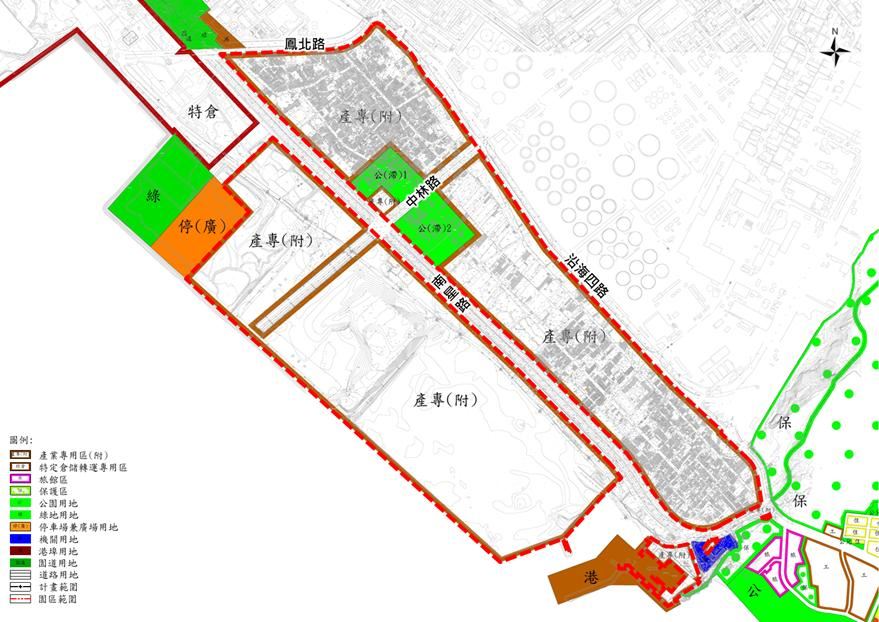 圖1 新材料循環產業園區主要計畫變更後示意圖