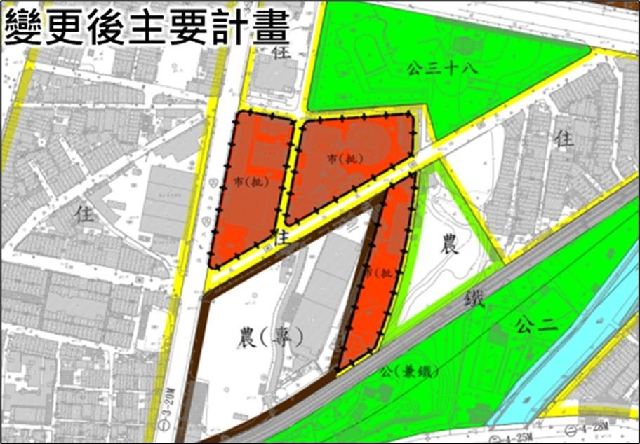 圖3　配合本府農業局變更住宅區為批發市場用地