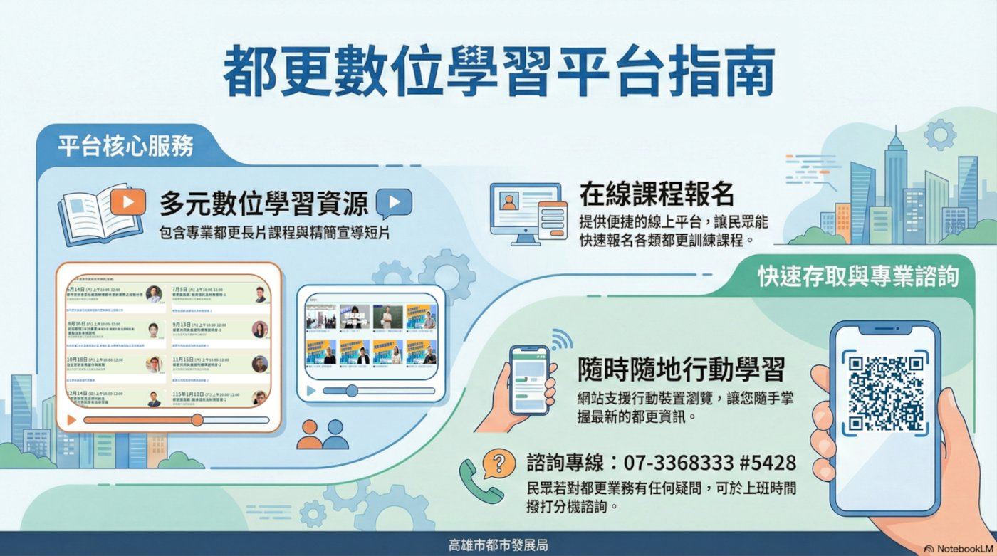 圖二 高雄都更數位學習平台指南