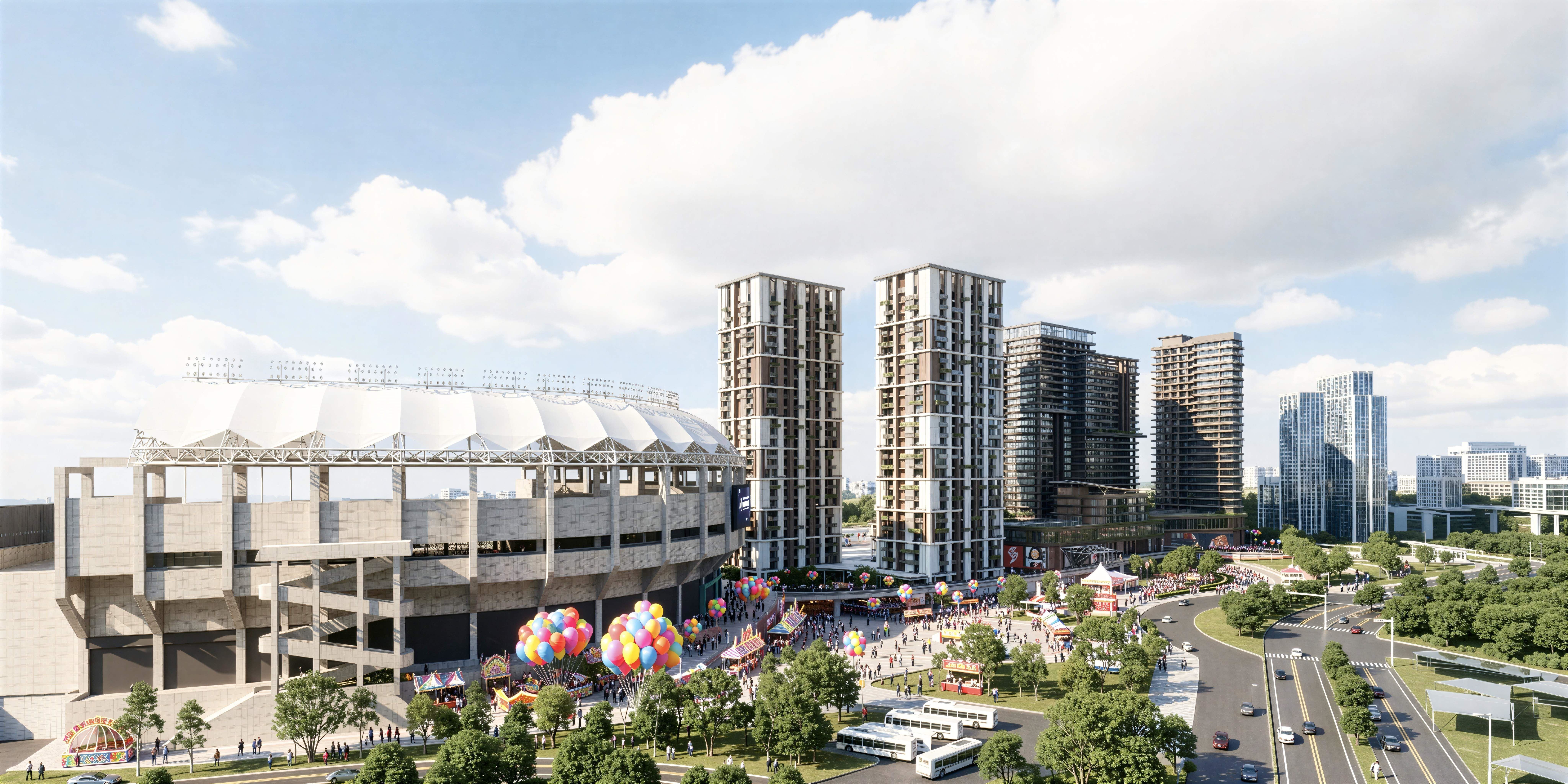 圖4、棒球場與運專區模擬圖