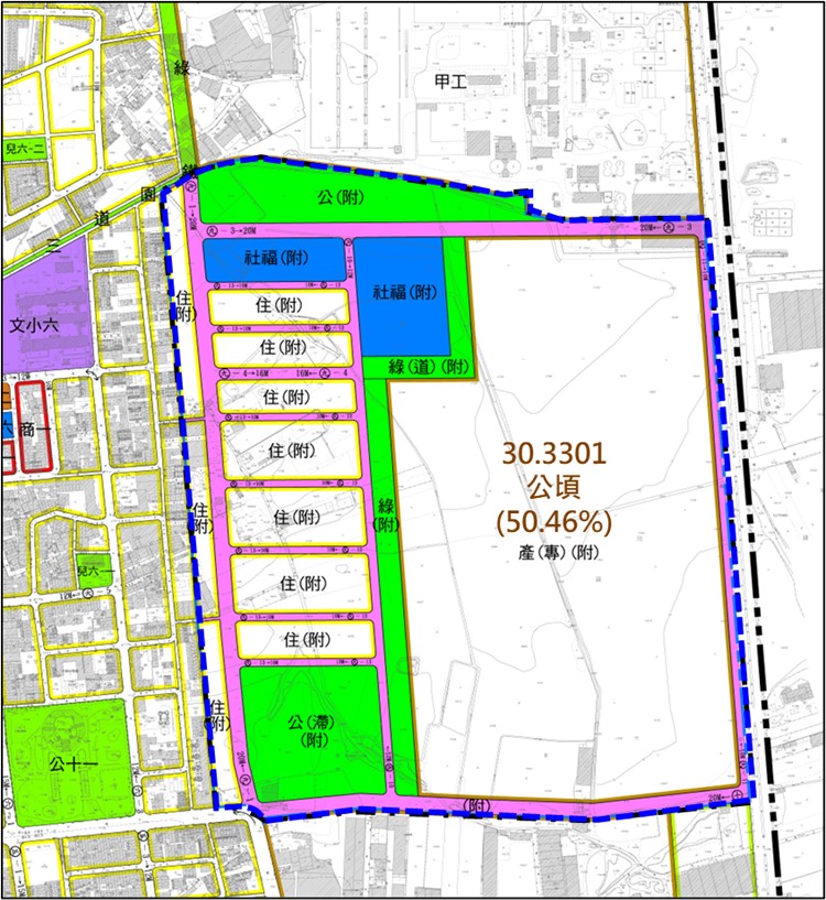 聖森路以西產業園區變更後示意圖