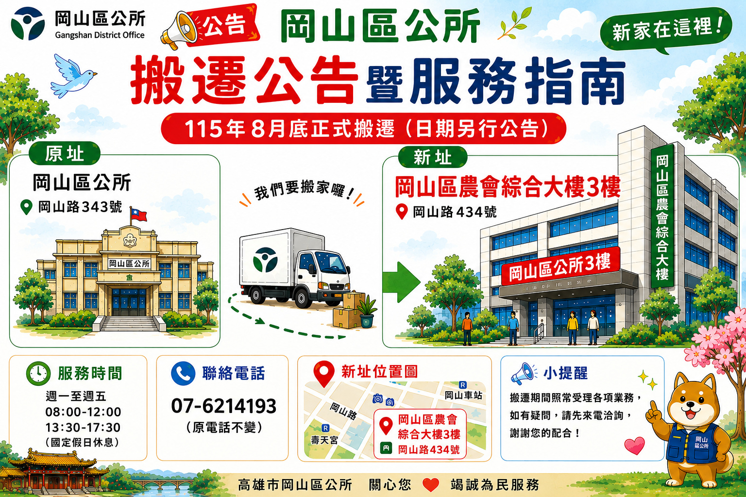圖4 岡山區公所搬遷公告