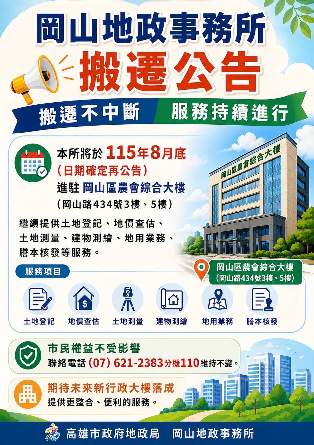 圖5 岡山地政事務所搬遷公告
