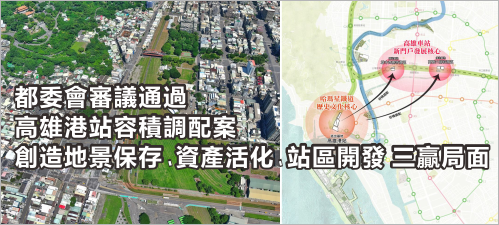 都委會審議通過高雄港站容積調配案 創造地景保存、資產活化、站區開發 三贏局面(另開新視窗)