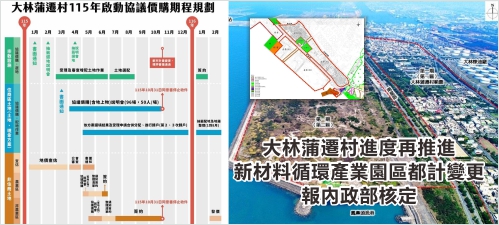 大林蒲遷村進度再推進 新材料循環產業園區都計變更報內政部核定(另開新視窗)