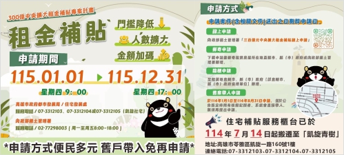 115年租金補貼隨到隨辦 申請方式便民多元 舊戶帶入免再申請(另開新視窗)